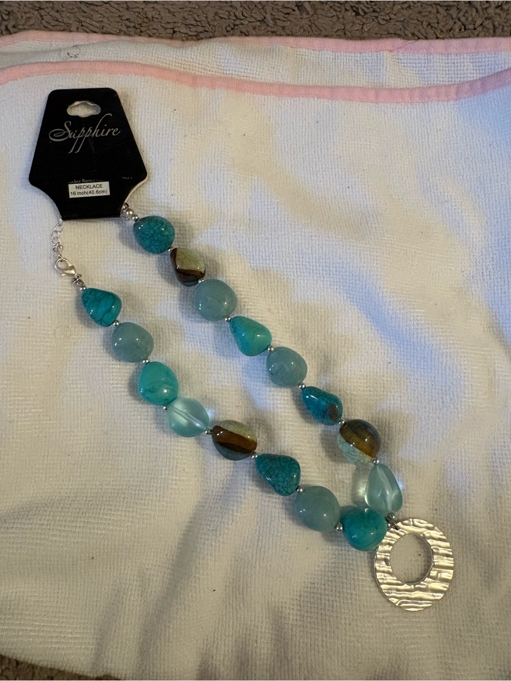 Turquoise Multi-Bead Pendant Necklace